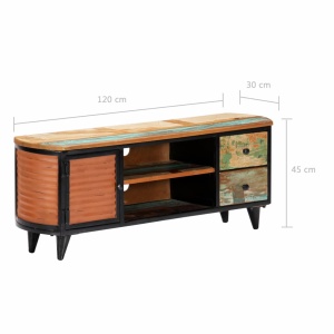 Comodă TV, 120 x 30 x 45 cm, lemn masiv reciclat - Img 5