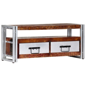 Comodă TV, 90 x 30 x 40 cm, lemn masiv reciclat - Img 11