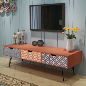 Comodă TV cu 3 sertare, 120x40x36 cm, maro