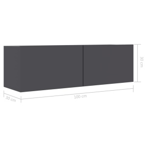 Comodă TV, gri, 100 x 30 x 30 cm, PAL - Img 7