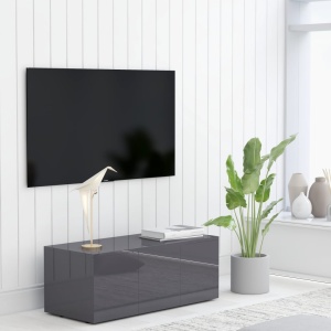 Comodă TV, gri extralucios, 80 x 34 x 30 cm, PAL