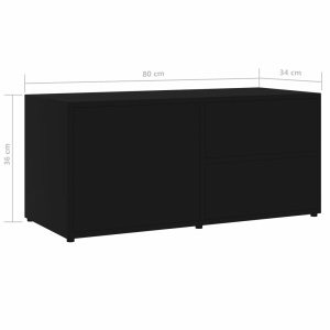 Comodă TV, negru, 80 x 34 x 36 cm, PAL - Img 9