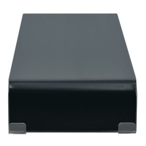 Comodă TV/Suport monitor, sticlă, 70 x 30 x 13 cm, negru - Img 3