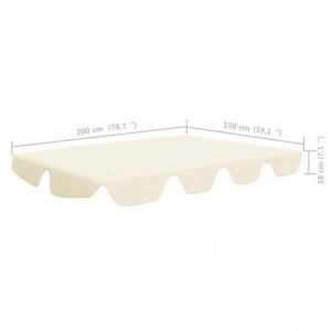 Copertină de rezervă leagăn grădină, crem, 226x186 cm, 270 g - Img 5