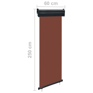 Copertină laterală de balcon, maro, 60 x 250 cm - Img 9