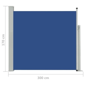 Copertină laterală retractabilă de terasă, albastru, 170x300 cm - Img 7