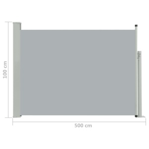 Copertină laterală retractabilă de terasă, gri, 100 x 500 cm - Img 7