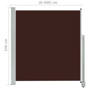Copertină laterală retractabilă, maro, 140 x 300 cm - Img 7