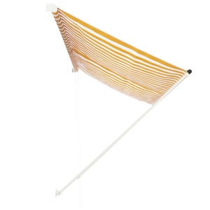 Copertină retractabilă, galben și alb, 300 x 150 cm - Img 4
