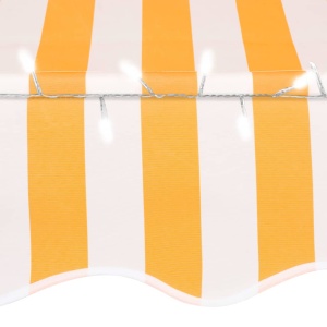 Copertină retractabilă manual cu LED, alb &amp; portocaliu, 150 cm - Img 8
