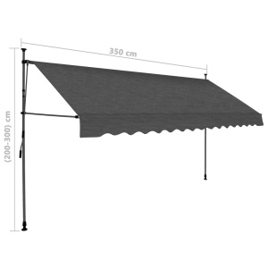 Copertină retractabilă manual cu LED, antracit, 350 cm - Img 7
