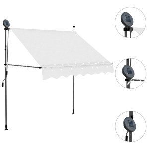 Copertină retractabilă manual cu LED, crem, 100 cm - Img 3