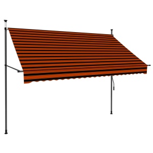 Copertină retractabilă manual cu LED, portocaliu & maro, 250 cm - Img 3