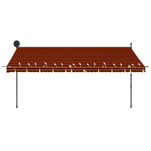 Copertină retractabilă manual cu LED, portocaliu &amp; maro, 400 cm - Img 4