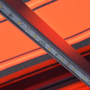 Copertină retractabilă manual LED portocaliu și maro 300x250 cm - Img 2