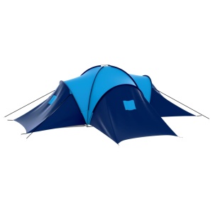 Cort camping textil, 9 persoane, albastru inchis și albastru - Img 5