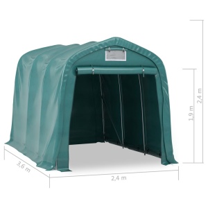 Cort de garaj, verde, 2,4 x 3,6 m, PVC - Img 9