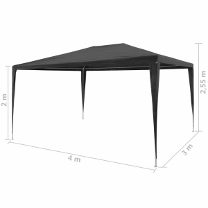 Cort de petrecere, antracit, 3 x 4 m, PE - Img 5