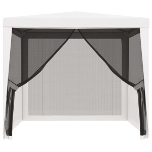 Cort de petrecere cu 4 pereți din plasă, alb, 2,5 x 2,5 m - Img 5
