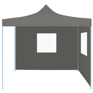 Cort de petrecere pliabil cu 2 pereți, antracit, 2 x 2 m, oțel - Img 2
