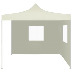 Cort de petrecere pliabil cu 2 pereți, crem, 2 x 2 m, oțel - Img 3