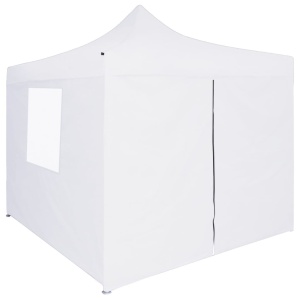 Cort de petrecere pliabil cu 4 pereți, alb, 2 x 2 m, oțel - Img 4