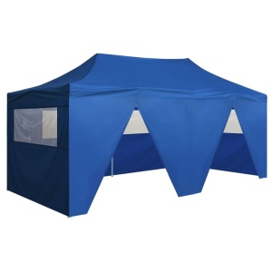 Cort de petrecere pliabil cu 4 pereți, albastru, 3 x 6 m, oțel - Img 3