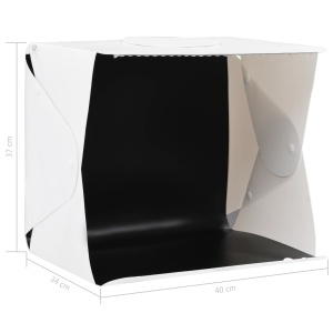 Cort foto cu LED-uri pliabil, alb, 40 x 34 x 37 cm, plastic - Img 9