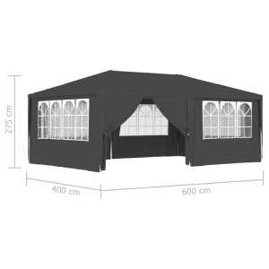 Cort petrecere profesional pereți laterali antracit 4x6m 90g/m² - Img 9