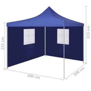 Cort pliabil cu 2 pereți, albastru, 3 x 3 m - Img 9