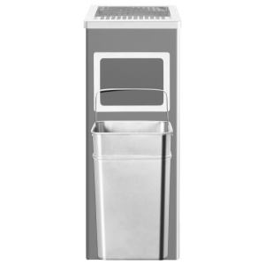 Coș de gunoi cu scrumieră, pentru hotel, negru, oțel, 36 L - Img 4