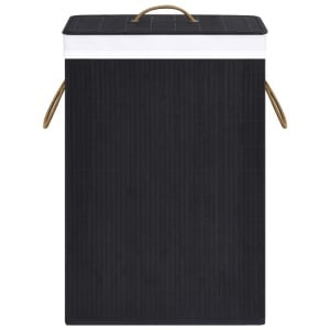 Coș de rufe din bambus, negru, 72 L - Img 4