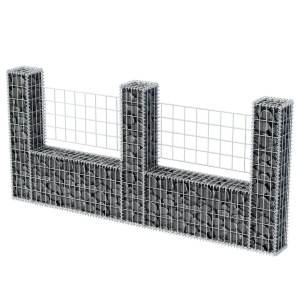Coș gabion in formă de U, 240 x 20 x 100 cm, oțel galvanizat - Img 3