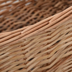 Coș lemne foc cu mânere de transport natural 88x57x34 cm salcie - Img 2