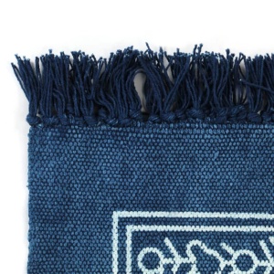 Covor Kilim, albastru, 160 x 230 cm, bumbac, cu model - Img 3