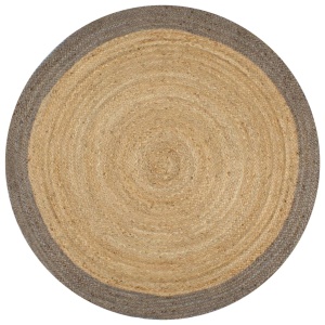 Covor manual cu margine gri, 120 cm, iută