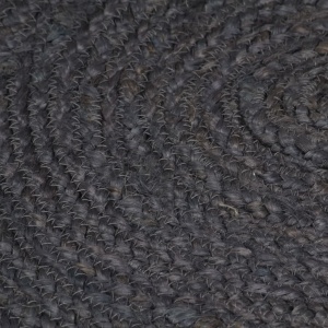 Covor manual, gri inchis, 150 cm, iută, rotund - Img 2