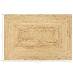 Covor manual, natural, 80 x 160 cm, iută - Img 5