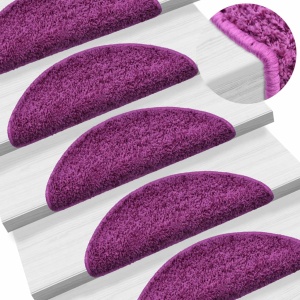 Covorașe de scări, 15 buc., violet, 56 x 20 cm
