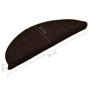 Covorașe scări autoadezive 15 buc maro inchis 56x17x3 cm punch - Img 6