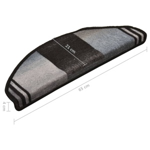 Covorașe scări autoadezive, 15 buc., negru și gri, 65x21x4 cm - Img 7