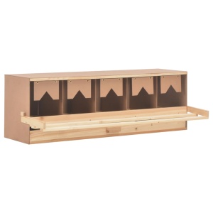 Cuibar găini cu 5 compartimente, 117x33x38 cm, lemn masiv pin