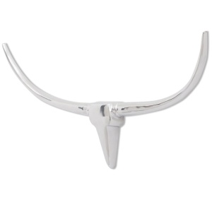 Decorațiune pentru perete tip cap de taur, aluminiu, 96 cm, Argintiu - Img 2