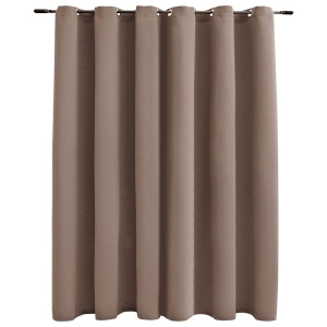 Draperie opacă cu inele metalice, gri taupe, 290 x 245 cm - Img 2