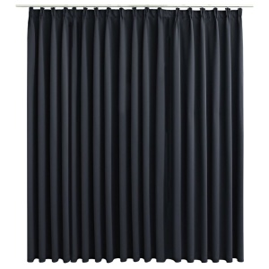 Draperie opacă, negru, 290 x 245 cm, cu cârlige - Img 2