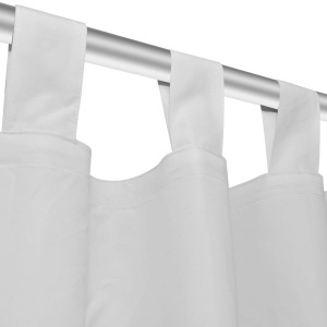 Draperii micro-satin cu bride, 140 x 245 cm, alb, 2 buc. - Img 4