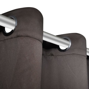 Draperii opace cu ocheți metalici, 2 buc, 135 x 175 cm, maro - Img 4