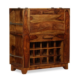 Dulap bar din lemn masiv de sheesham, 85 x 40 x 95 cm - Img 10
