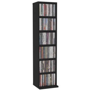 Dulap CD-uri, negru, 21x20x88 cm, PAL - Img 3
