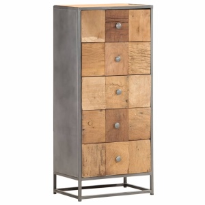 Dulap cu sertare, 45 x 30 x 100 cm, lemn masiv reciclat - Img 9